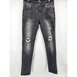 Hollister Jeans Men Stacked Skinny 31x32 Black Distressed Emo